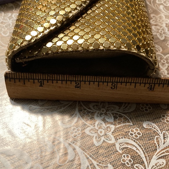 GT metallic evening bag 5 3/4” x 4” w/19” x 2 metallic strap worn in/out. $8 - Picture 9 of 9